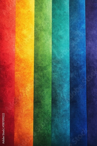 Rainbow Colored Wall Close Up