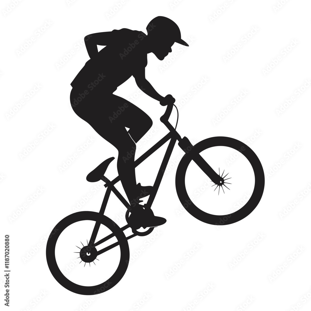 Professional bmx bicycle player silhouette Professional bmx bicycle player silhouette