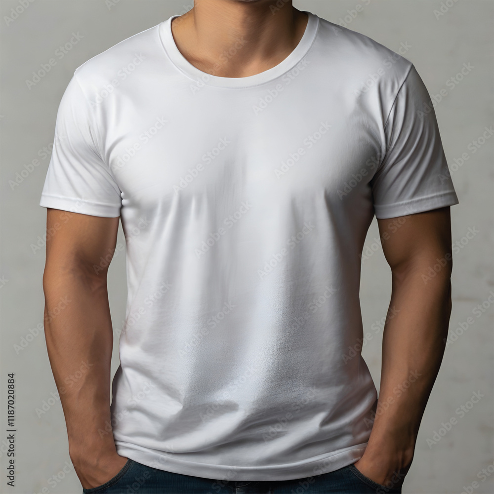 White T-Shirt front , Mockup template for design print White T-Shirt front , Mockup template for design print