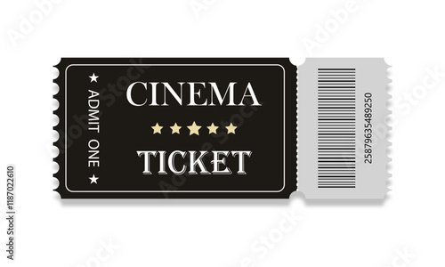 Cinema ticket isolated on white background.