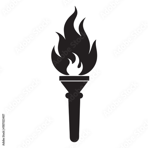 Burning flame torch icon vector illustration on a white background