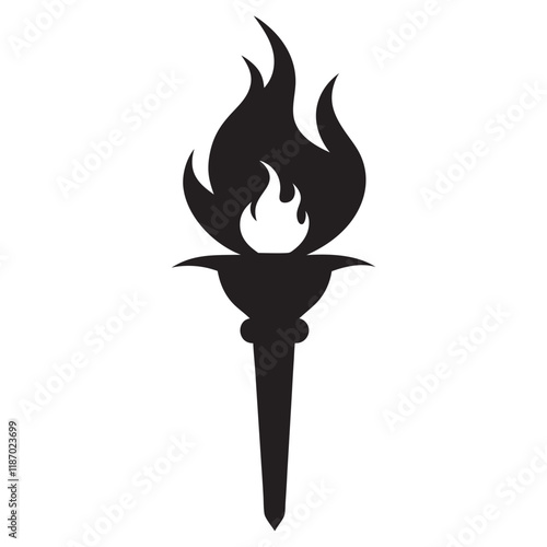 Burning flame torch icon vector illustration on a white background