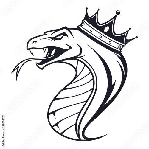 minimalist vector mascot logo of a cobra snake kin eps