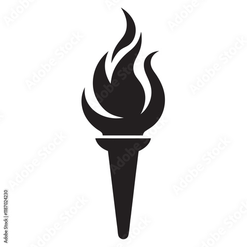 Burning flame torch icon vector illustration on a white background