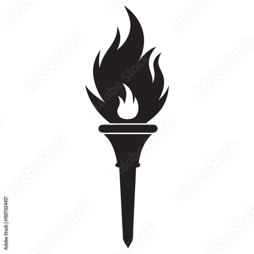 Burning flame torch icon vector illustration on a white background