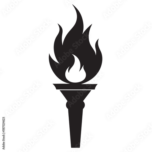 Burning flame torch icon vector illustration on a white background