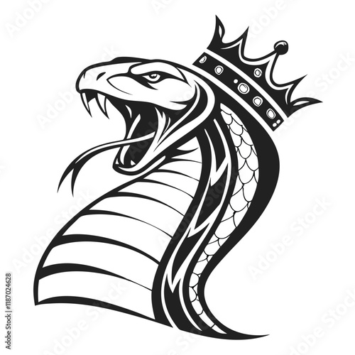 minimalist vector mascot logo of a cobra snake kin eps