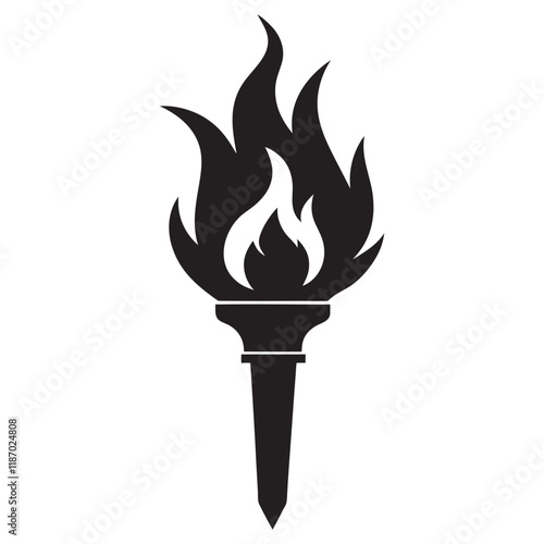 Burning flame torch icon vector illustration on a white background