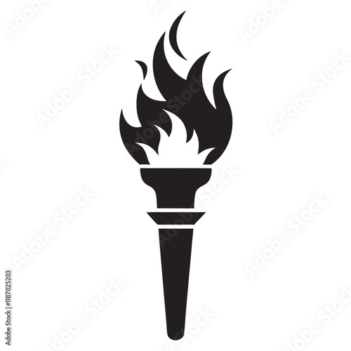 Burning flame torch icon vector illustration on a white background