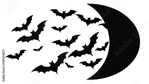 Bats Swarming Across the Moon