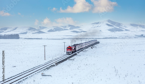 Obraz na płótnie Eastern Express in Winter Kars Turkey w salonie
