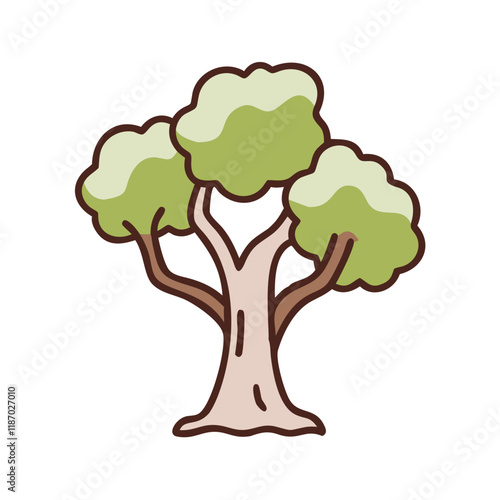 Eco-friendly tree icon in flat design