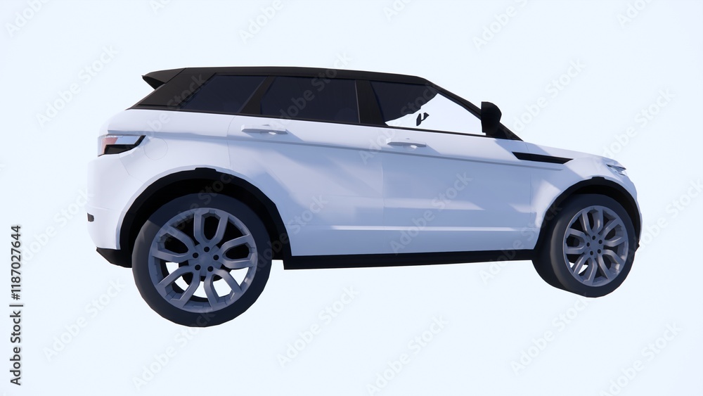 Naklejka premium Illustration of a white family car