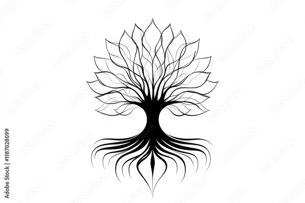 An elegantly designed tree of life illustration featuring intricate, flowing branches that symbolize growth, connection, and the cycle of life in an artistic manner. An elegantly designed tree of life illustration featuring intricate, flowing branches that symbolize growth, connection, and the cycle of life in an artistic manner.