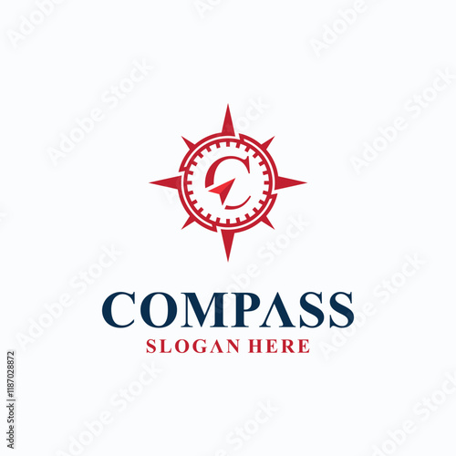 Compass vector logo collection, compass direction logo with elegant style, modern compass logo.