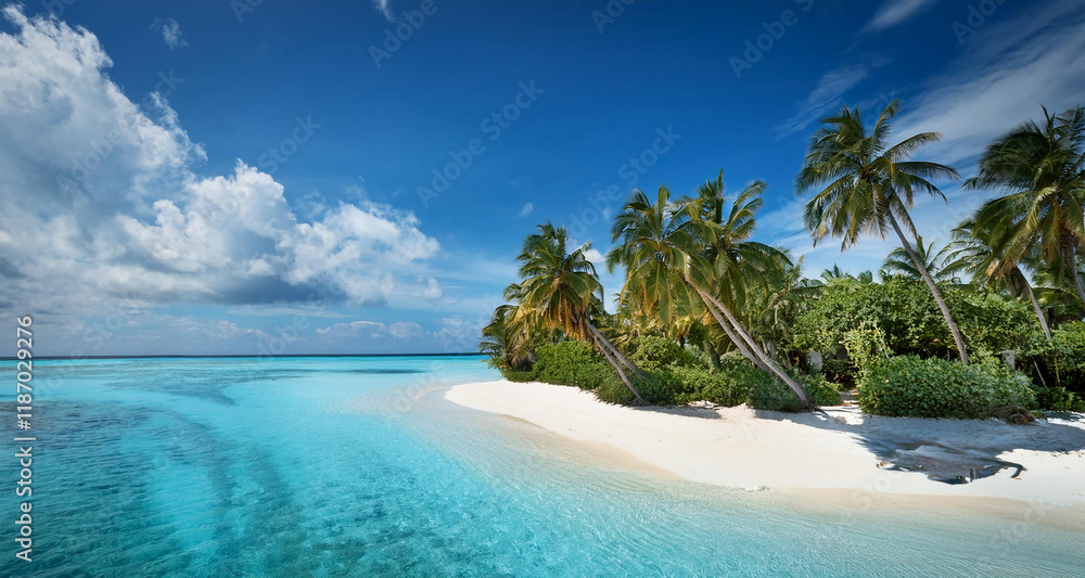 Fototapeta premium Summer Vacation in the Maldives – A Tropical Island Paradise 