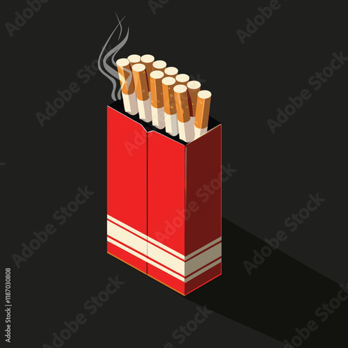 elegant illustration of box of cigarettes