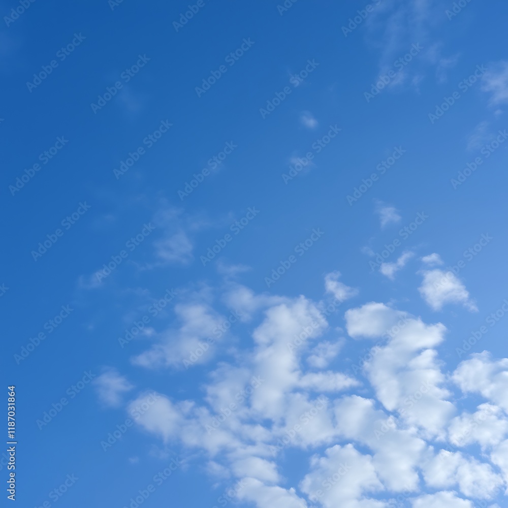 Blue sky with scattered small white clouds. Blue sky with scattered small white clouds.
