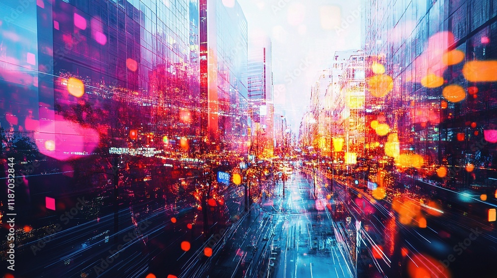 Digital Overlays in Smart City Environment at Night Digital Overlays in Smart City Environment at Night