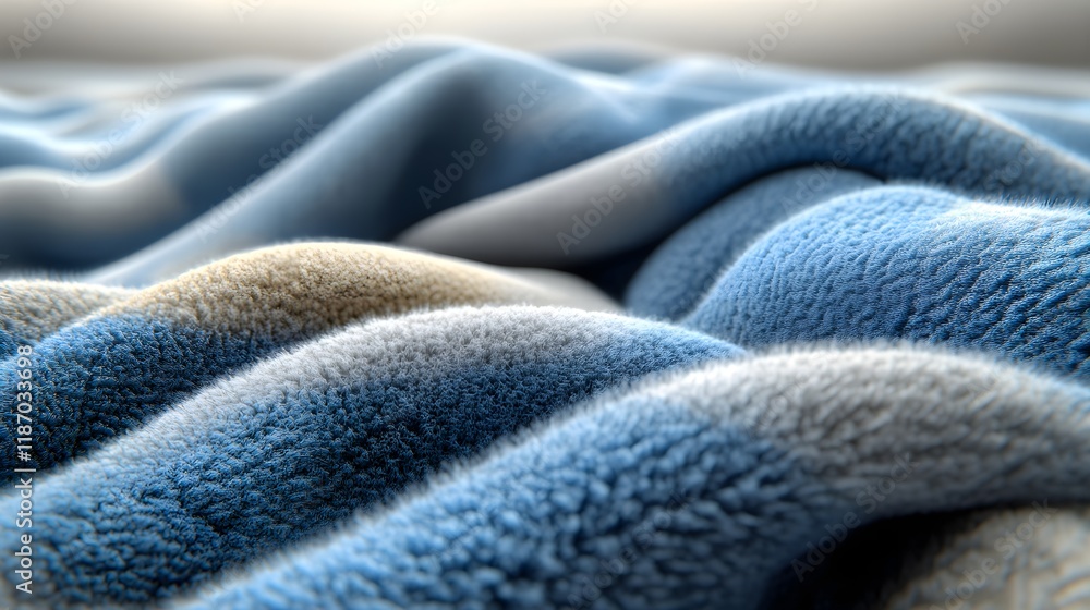 Fototapeta premium Cozy Blue and Grey Plaid Blanket Background in High Resolution