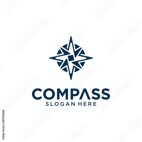 Compass vector logo collection, compass direction logo with elegant style, modern compass logo.