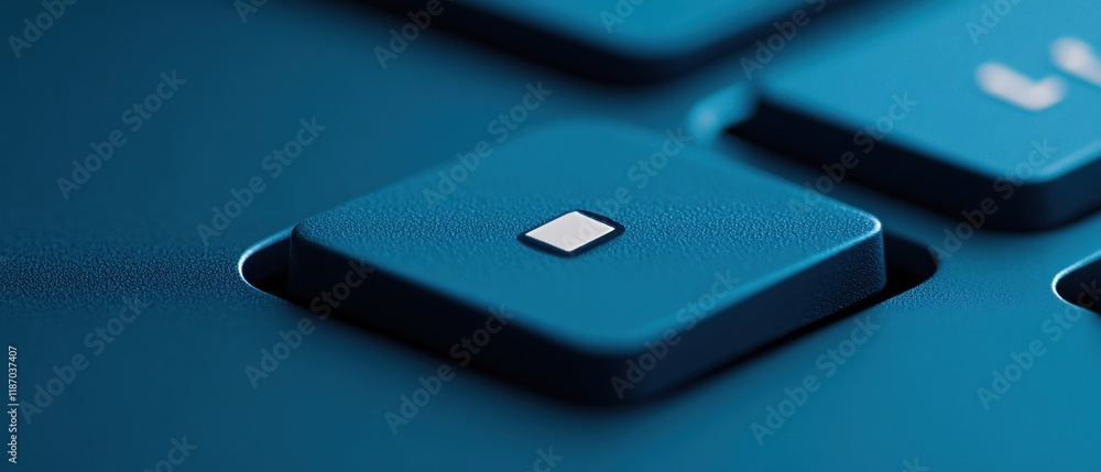 Teal Keyboard Button Close Up Abstract Technology Image Teal Keyboard Button Close Up Abstract Technology Image