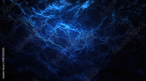 Dynamic blue light effects on an abstract dark background creating a mesmerizing visual texture and depth for artistic compositions.