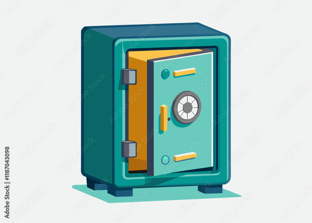 Empty metal open safe. The problem of theft and leakage of financial investments. Working on bank security for clients. Empty metal open safe. The problem of theft and leakage of financial investments. Working on bank security for clients.
