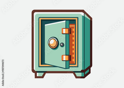 Retro safe bank sketch hand drawn in doodle style vector icon isolated on white background