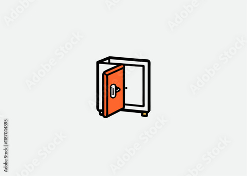 Watercolor Vault icon vector for web and mobile app Illustration