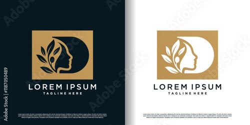 Olive logo design vector with initial letter D and modern concept Premium Vector