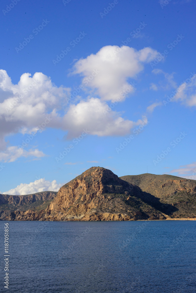 custom made wallpaper toronto digitalNube blanca sobre monte rocoso en costa de Murcia