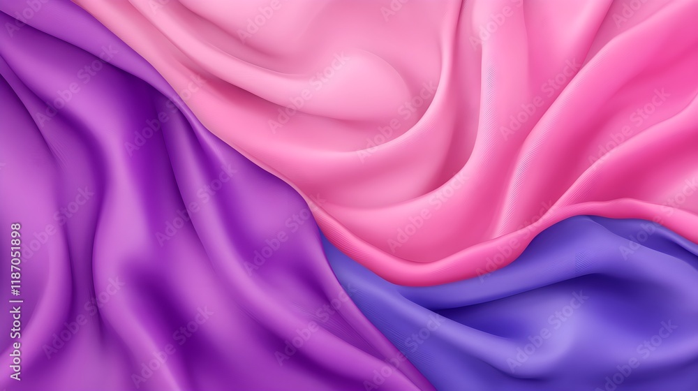 Fototapeta premium Gentle Pink and Purple Gradient Waves Abstract Fabric Texture