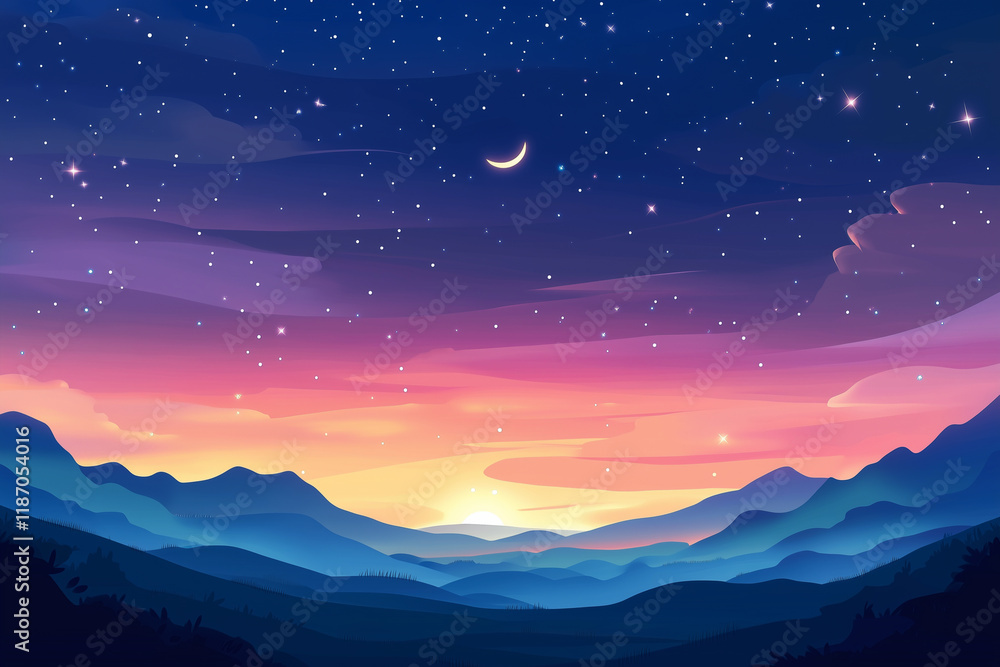 Naklejka premium Beautiful landscape of pastel sky background