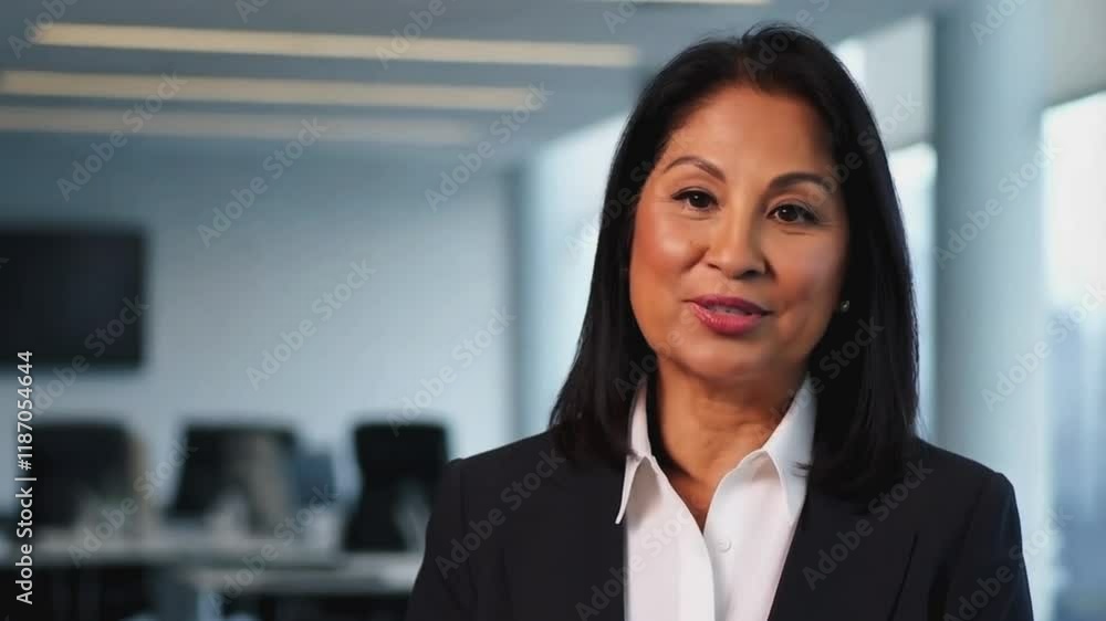 Beautiful hispanic senior business woman with crossed arms smiling at camera. generated with AI Beautiful hispanic senior business woman with crossed arms smiling at camera. generated with AI