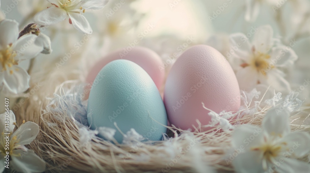 Three eggs in a nest Three eggs in a nest