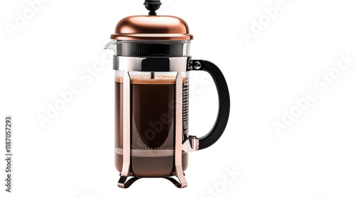 Copper French Press Coffee Maker, Cafe, Beverage photo