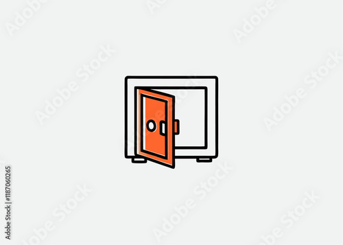 Watercolor Vault icon vector for web and mobile app Illustration