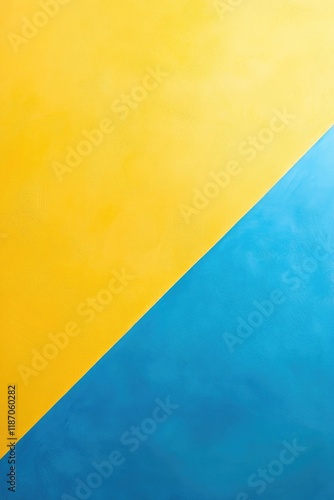 Yellow and Blue Wall with Clock
