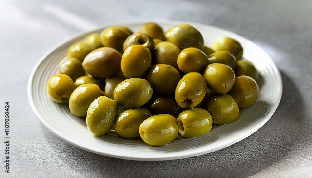 white plate with delicious pitted inexperienced olives white plate with delicious pitted inexperienced olives