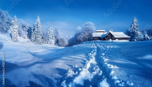 blue winter snow history instance ai generative