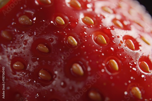 Wallpaper Mural Extreme close-up of a strawberry's surface, showcasing its seeds and glistening texture. Torontodigital.ca
