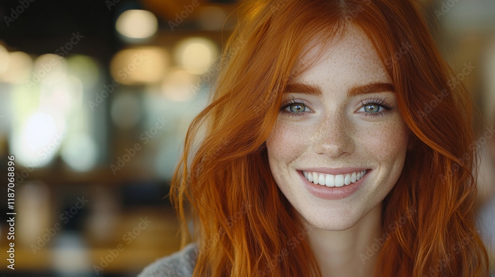 Redhead Woman Smiling Freckles Portrait Beauty Redhead Woman Smiling Freckles Portrait Beauty