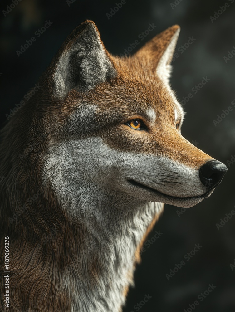 Fototapeta premium Fierce and Serene Wolf Portrait