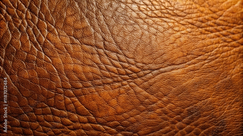 A close-up view of brown leather with a textured surface showcasing natural grain and folds. The lighting highlights the intricate patterns and depth of the material. A close-up view of brown leather with a textured surface showcasing natural grain and folds. The lighting highlights the intricate patterns and depth of the material.
