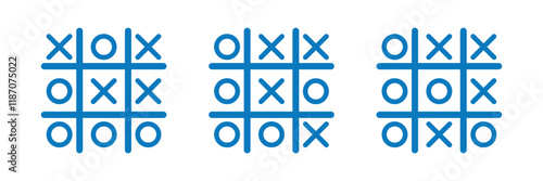 Tic tac toe icon Thin line art collection.