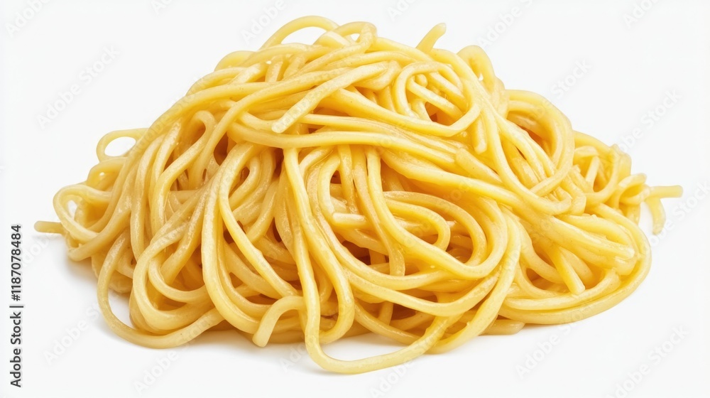 Pile of Yellow Spaghetti Noodles