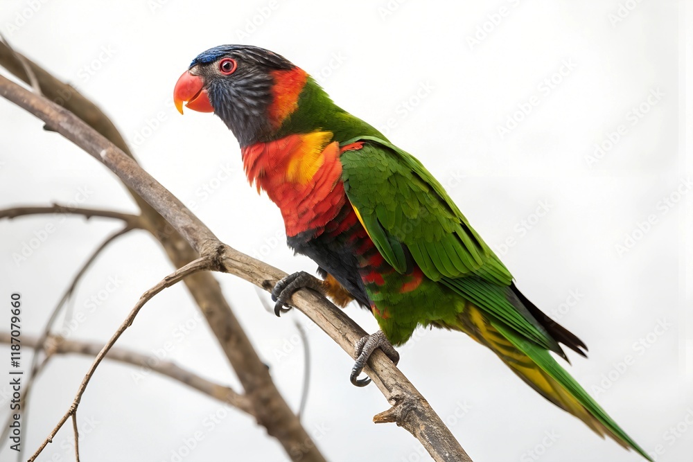 Naklejka premium a parrot with white background
