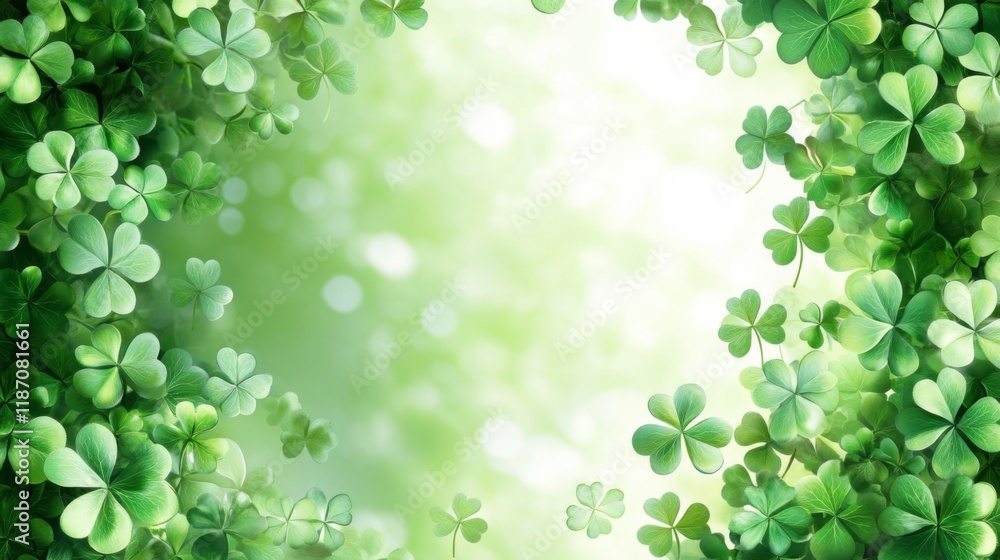 Lush Green Clover Leaves Frame A Spring Background Lush Green Clover Leaves Frame A Spring Background