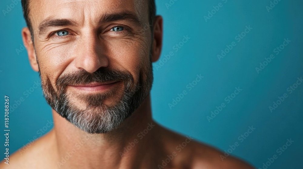 Fototapeta premium Beard-Styled Man with Mustache and Goatee Portrait